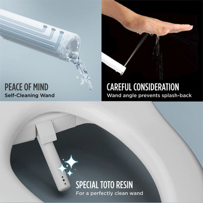 TOTO® WASHLET® KC2 Electronic Bidet Toilet Seat with Heated Seat and SoftClose Lid, Elongated, Cotton White - SW3024#01