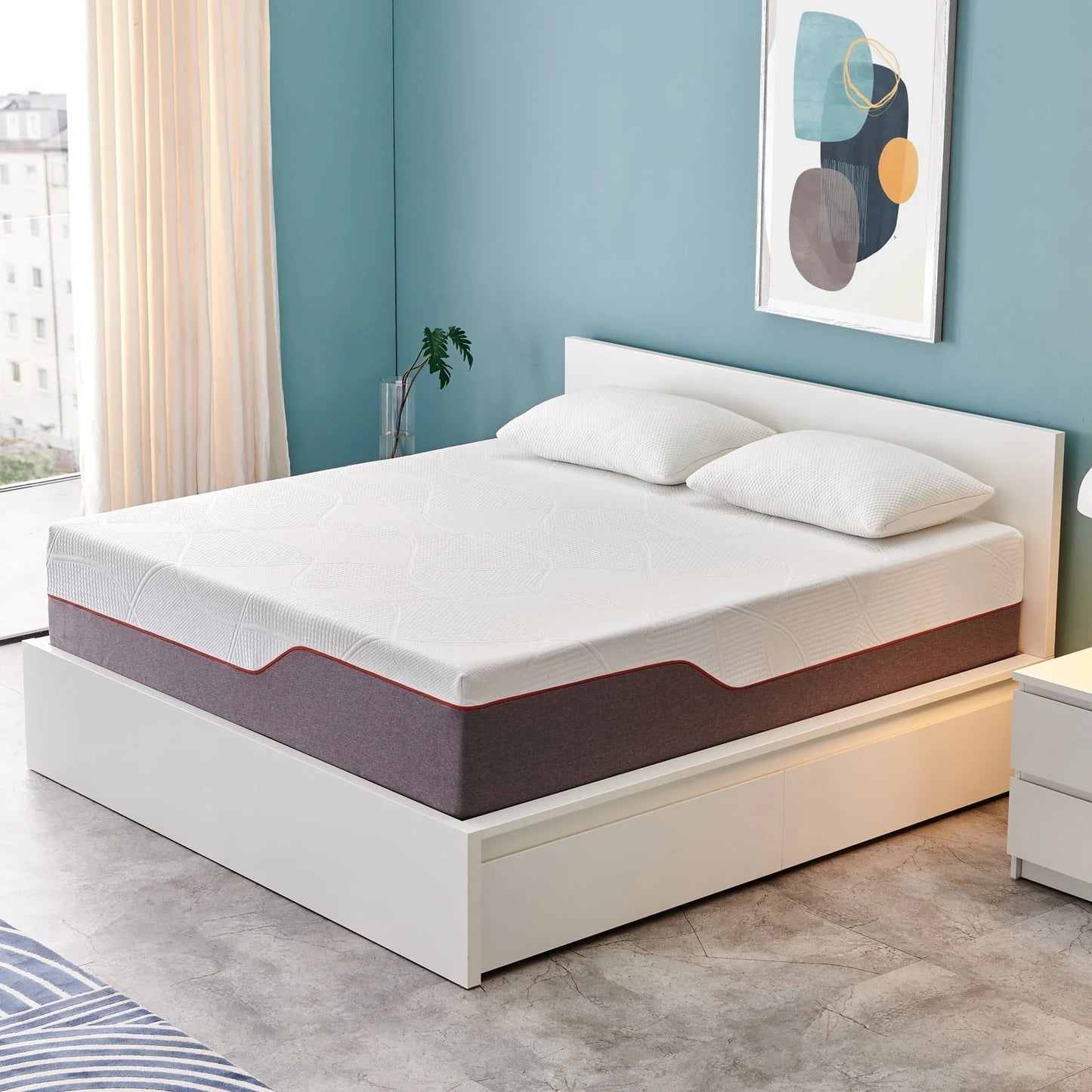 Madinog 10 inch Medium Gel Memory Foam Mattress in a Box,Queen Mattress