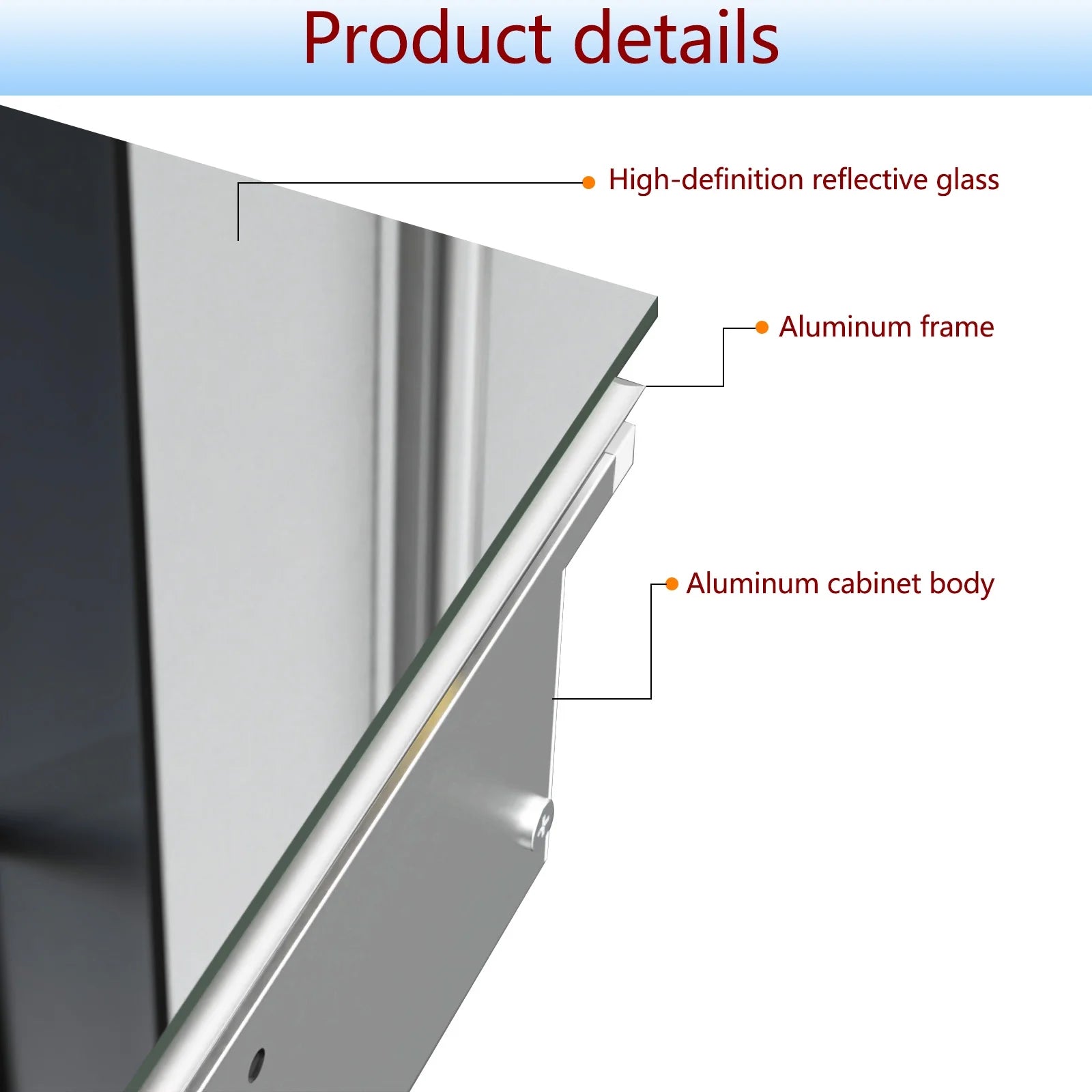 FUMANGO Aluminum Bathroom Medicine Cabinet, 24" x 24", firm and durable, waterproof and rust-proof, recessed or surface mounted,,Assembly required