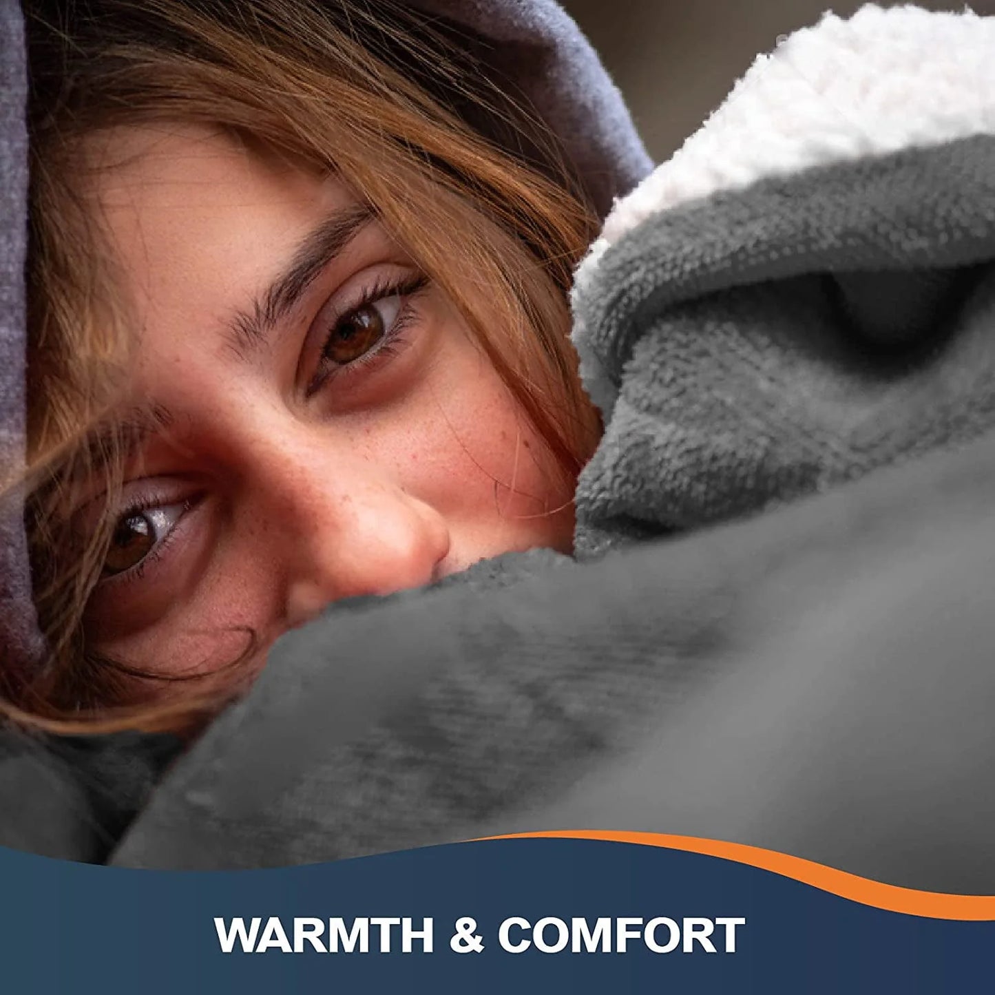 Walensee Sherpa Fleece Bed Blanket, Fluffy, Soft, Plush, Throw 50"60", Grey, Machine Wash