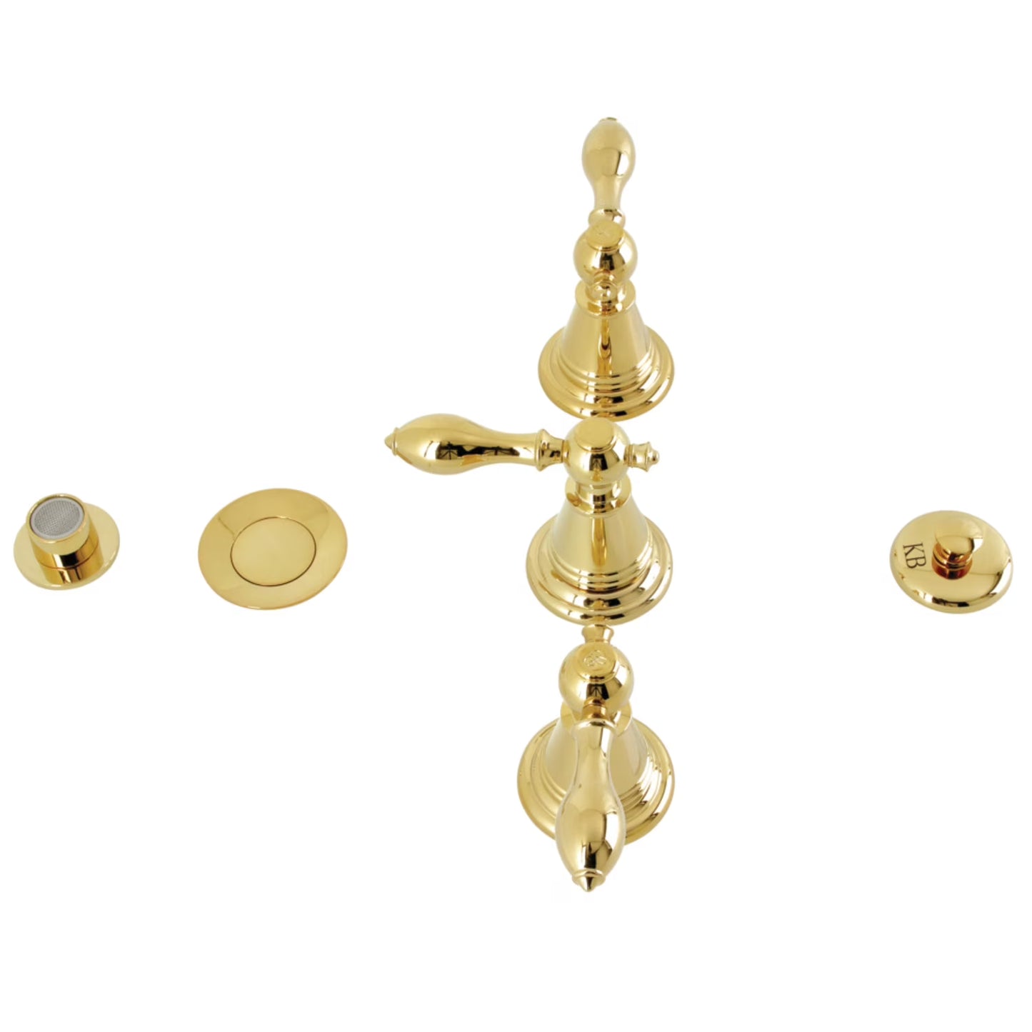 Kingston Brass KB327AL Victorian Three-Handle Bidet Faucet, Brushed Brass