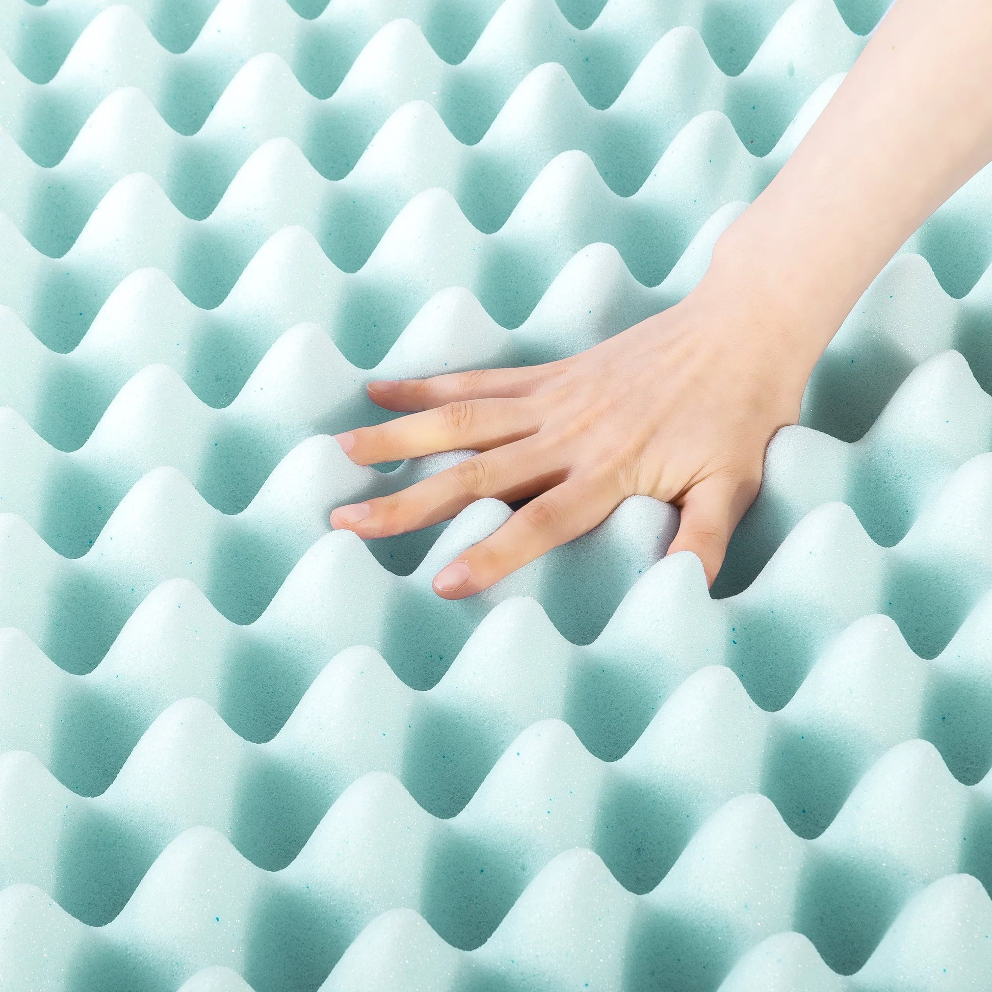 Mellow 4" Cooling Gel Egg Crate Memory Foam Mattress Topper, Queen