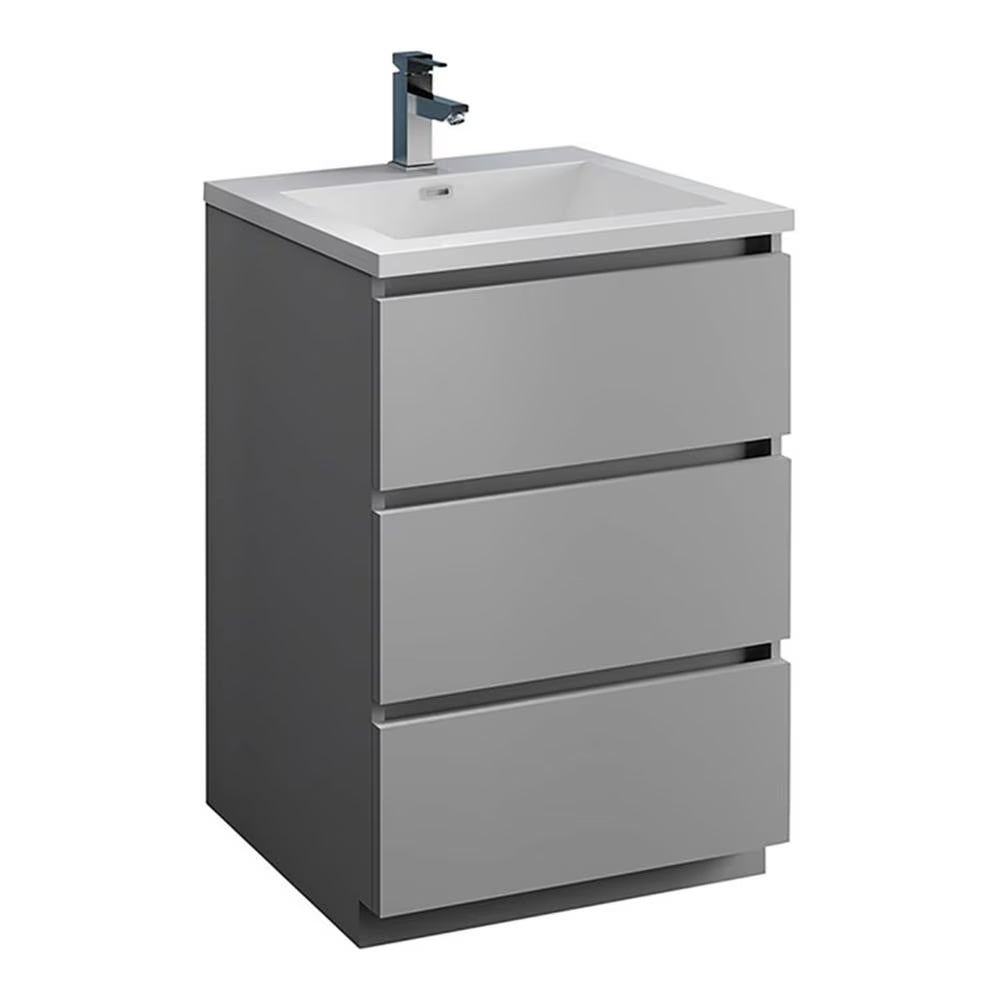 Fresca Lazzaro 24" Rosewood Free Standing Modern Bathroom Cabinet w/Integrated Sink