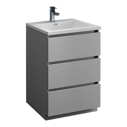 Fresca Lazzaro 24" Rosewood Free Standing Modern Bathroom Cabinet w/Integrated Sink