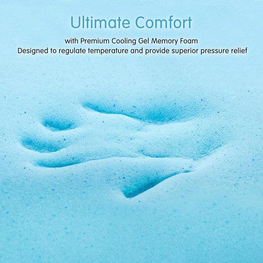 CHUN YI 3 Inch Memory Foam Mattress Topper Queen, Gel Infused Bed Topper for Pressure Relief, Memory Foam Mattress Pad for Queen Size Bed, CertiPUR-US Certified