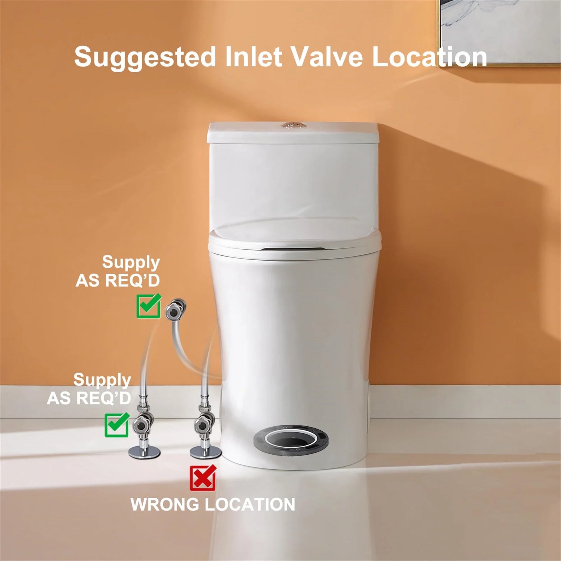 Aukfa T029-WT Elongated One Piece Toilet, Dual Flush 1.1/1.6 GPF Toilet for Bathroom, 12" Rough-In