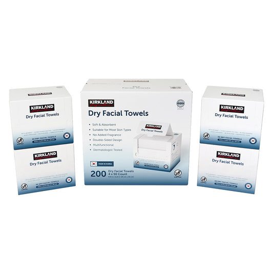 Kirkland Signature Daily Dry Facial Towels, 200-count
