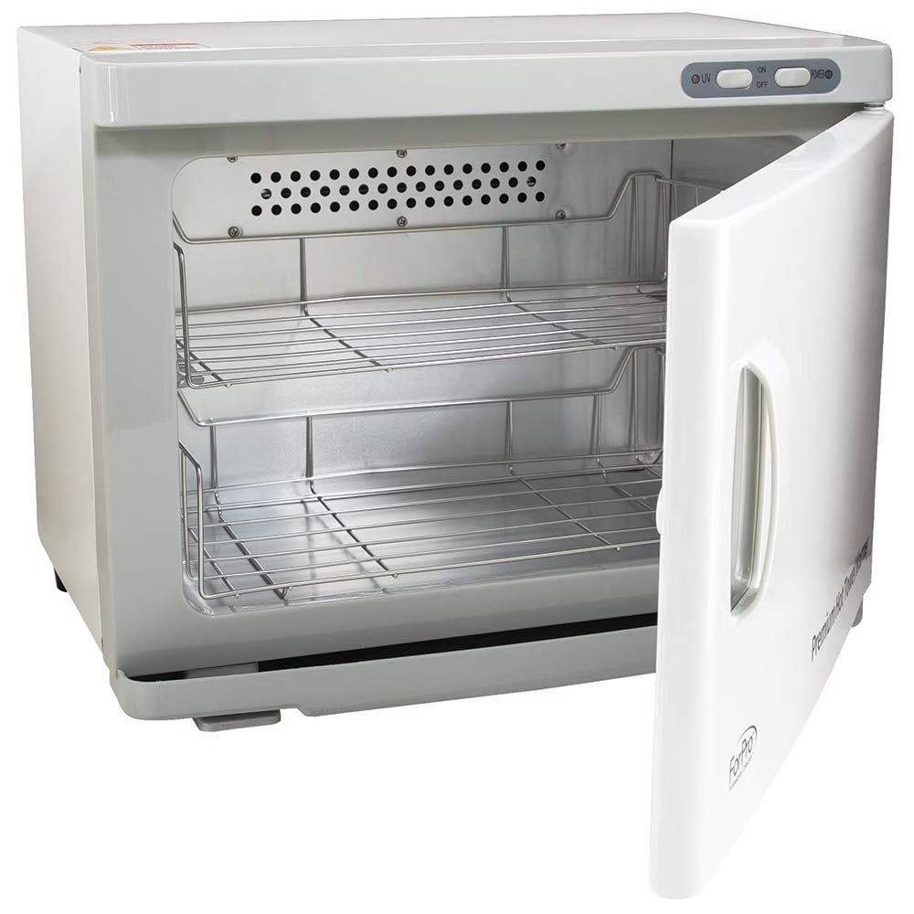 ForPro Professional Collection Premium Hot Towel Warmer, UV Sterilization, 23L Extra Large Capacity, Two Stainless Steel Racks, White