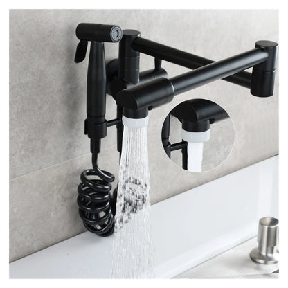 Pot Filler Tap Wall Mounted Foldable Kitchen Faucet With Bidet Sprayer Cold Bidet Faucet Sink Tap Rotate Folding Spout ,Effortless Installation