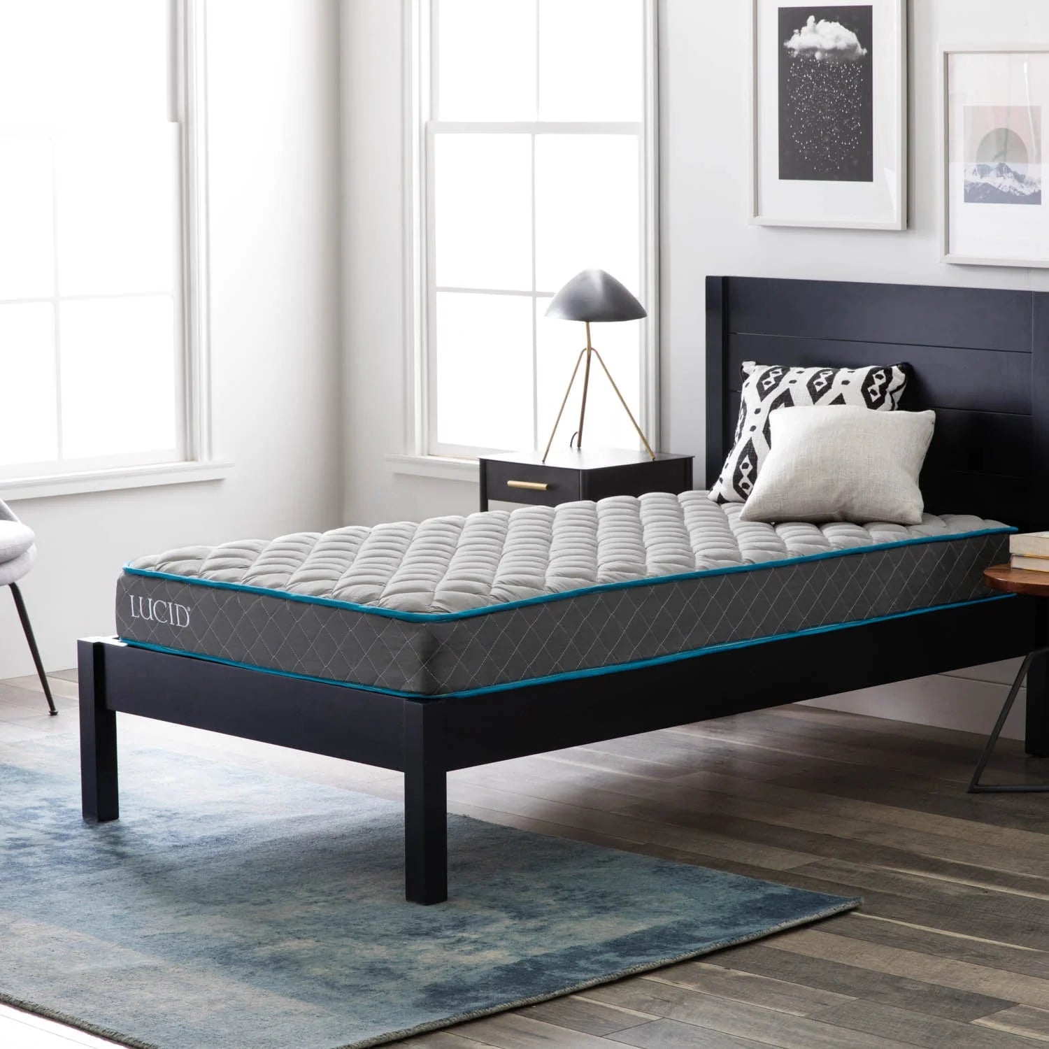 Lucid Bounder 7" Innerspring Mattress with Quilted Fabric Cover, Twin