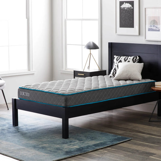 Lucid Bounder 7" Innerspring Mattress with Quilted Fabric Cover, Twin