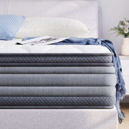 King Size Mattress, Madinog 12" Hybrid Gel Memory Foam Individually Pocket Innerspring Mattress, King