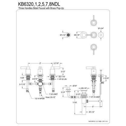 Kingston Brass KB6328NDL Bidet Faucet, Brushed Nickel