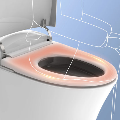 HOROW Tankless Toilet, Modern Smart Toilet without bidet, Self Cleaning One Piece Toilet with Warm Elongated Seat,Heated Toilet HR-T10SD