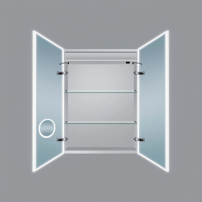 Dreamwerks 24"W x 32"H LED Bathroom Medicine Cabinet with Integrated Touch Switch and Magnifying Glass