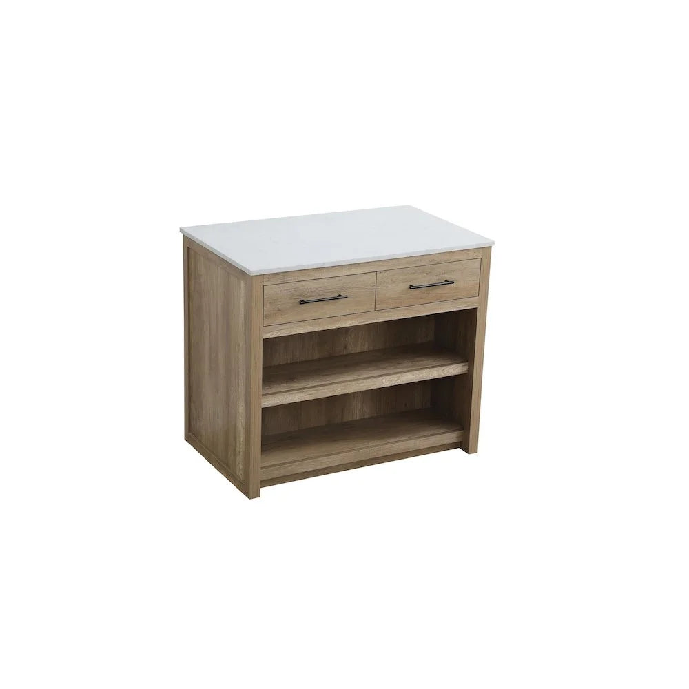 Elegant Kitchen and Bath 42 inch Kitchen Island in Natural Oak
