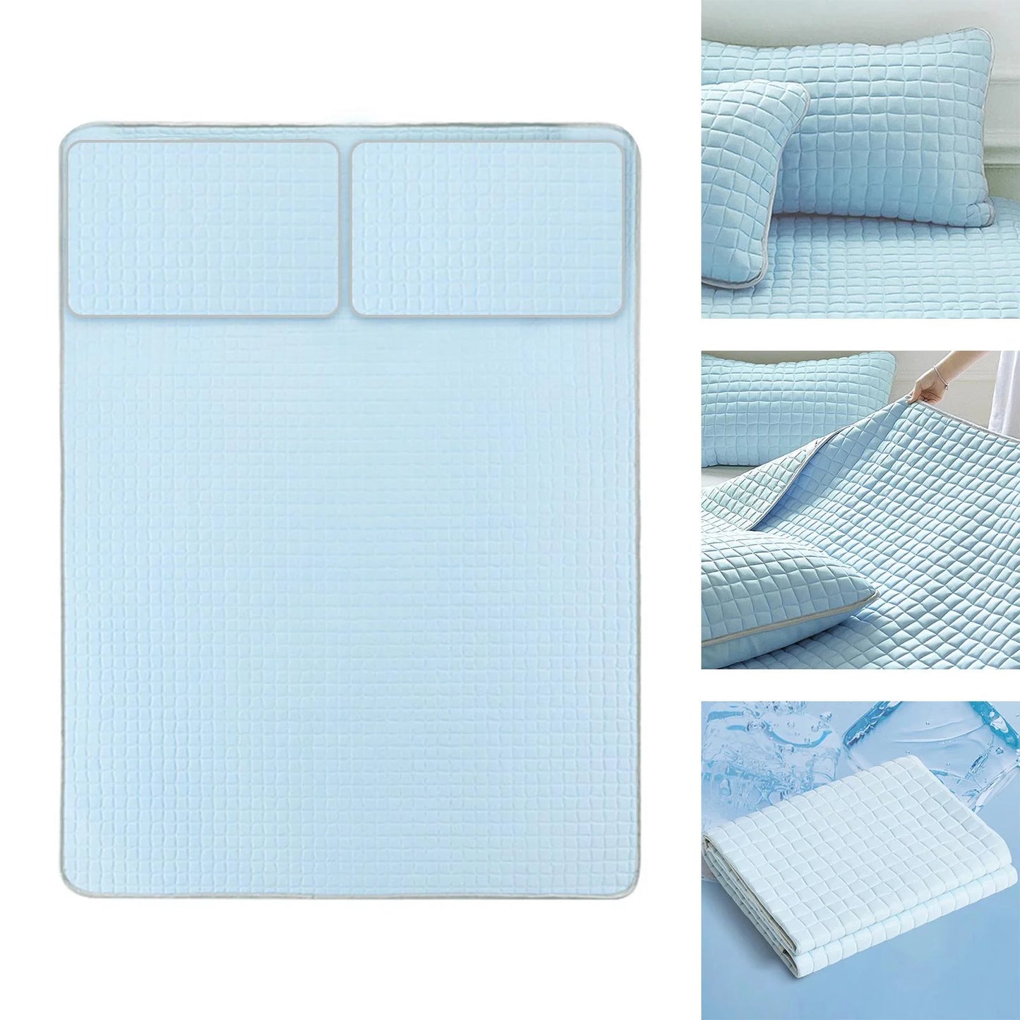 jicheng Cooling Mattress Pad Breathable Lightweight tress Topper Blue 1.5mx2.0m