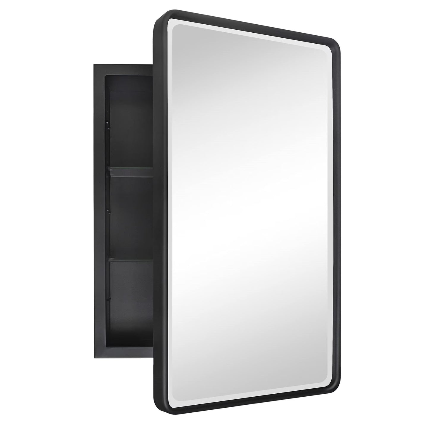 TEHOME Farmhouse Recessed Metal Bathroom Medicine Cabinets with Mirror 24" x 16" - Rubbed Bronze