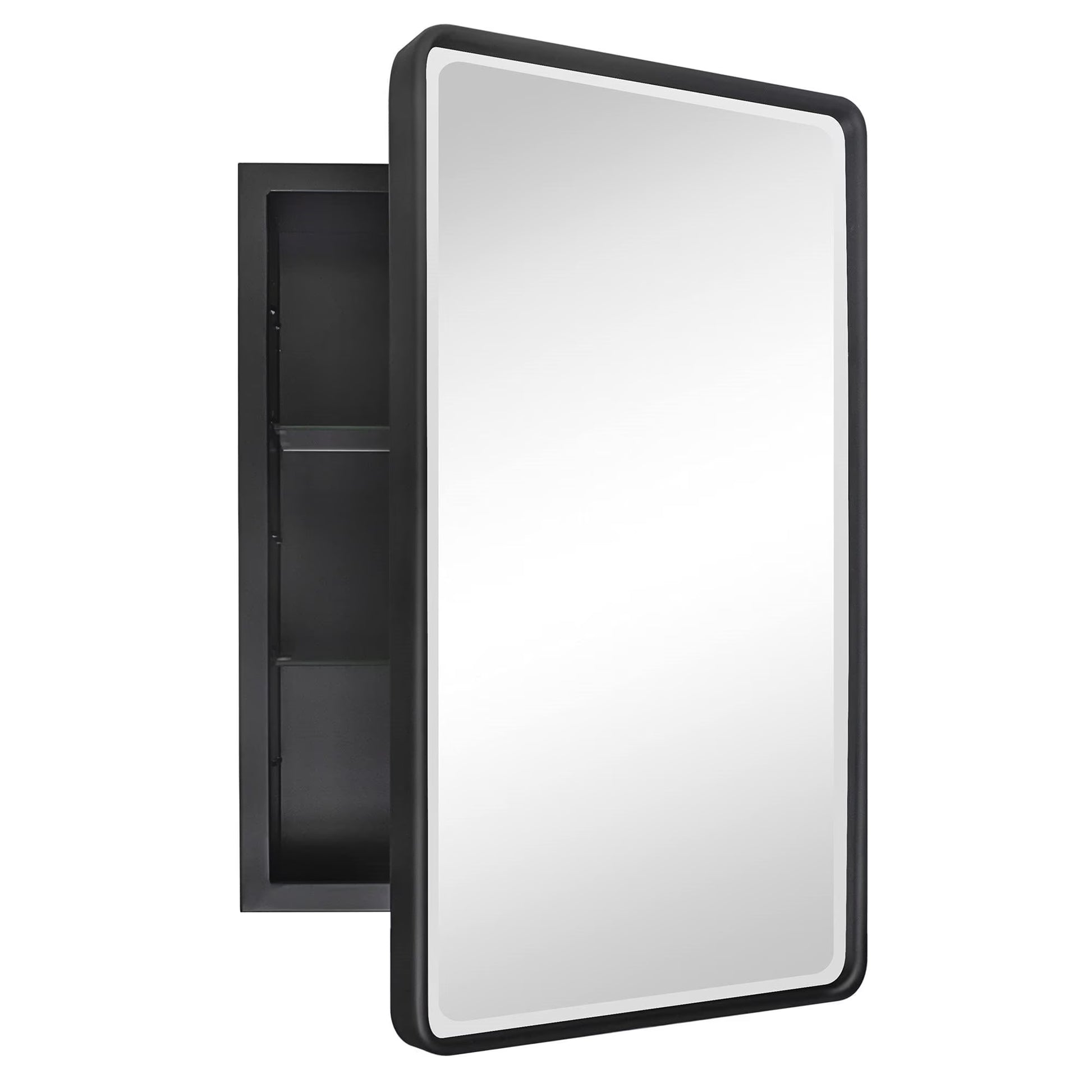 TEHOME Farmhouse Recessed Metal Bathroom Medicine Cabinets with Mirror 24" x 16" - Rubbed Bronze