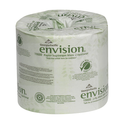 Georgia Pacific Professional Pacific Blue Basic Bathroom Tissue, Septic Safe, 2-Ply, White, 550 Sheets/Roll, 80 Rolls/Carton -GPC1988001