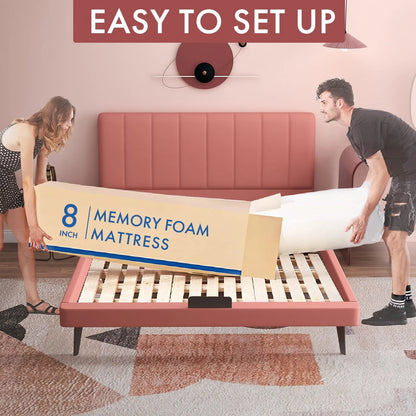 Twin Mattress,Smiaoer 8" Cool Gel Memory Foam Mattress with Removable Cover Mattress in a Box Medium Firm Mattress