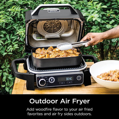 Restored Ninja OG751BRN Woodfire Pro Outdoor Grill and Smoker with Temperature Probe (Refurbished)