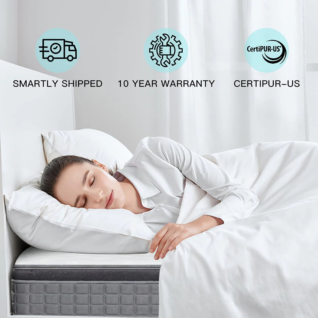 MICOOLS 12" Gel Memory Foam Spring Hybrid Mattress in a Box,Twin Mattress
