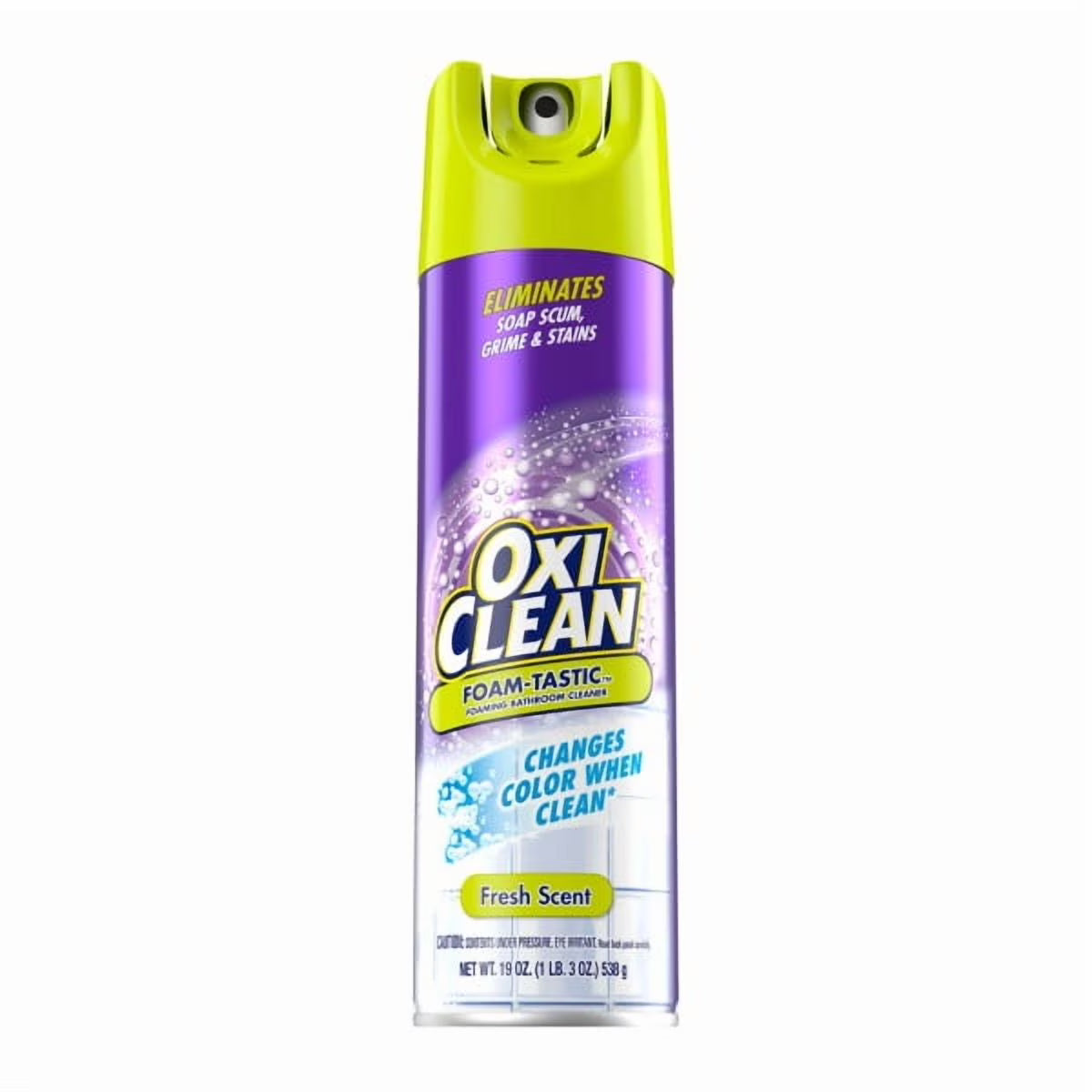 OxiClean Foam-Tastic Foaming Bathroom Cleaner, Fresh Scent, 19 oz Spray Can, Eliminates Soap Scum, Grime and Stains (Pack of 16)