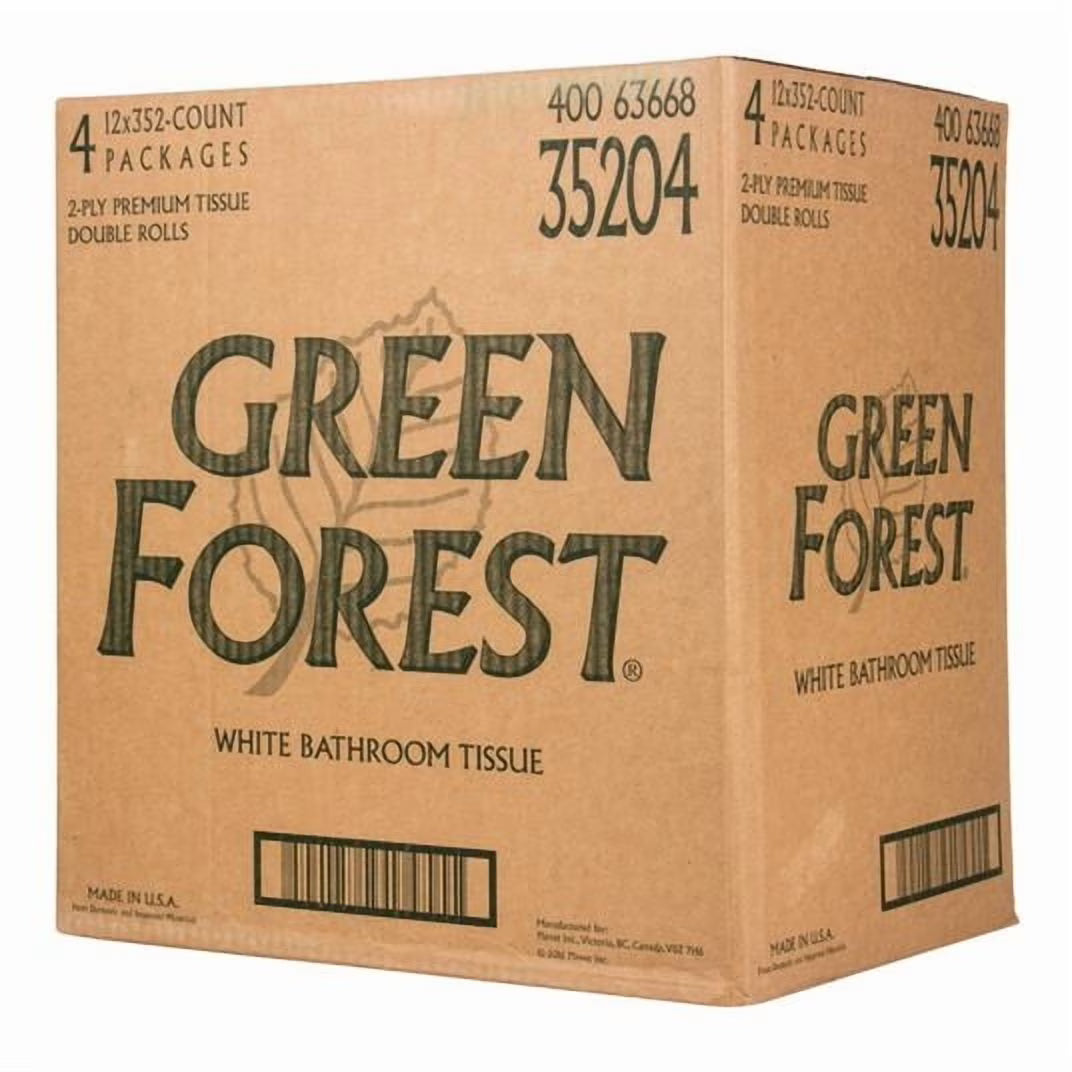 Green Forest Bathroom Tissue, 352 ct 2 ply, (12 Roll/Pack) Recycled-4 x 12 rolls