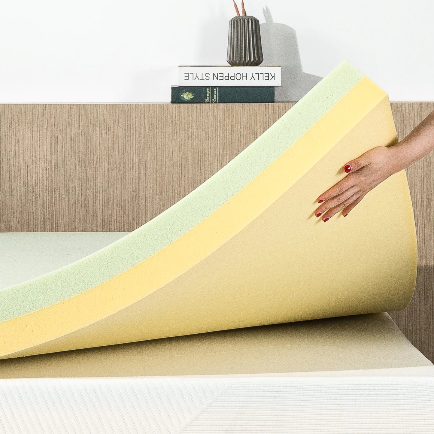 Spa Sensations by Zinus 4" Green Tea TorsoTec Memory Foam Mattress Topper, Twin