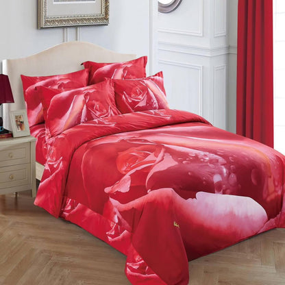 Dolce Mela Dm510Q Floral Bedding - Rosa, Luxury Queen Size Duvet Cover Set
