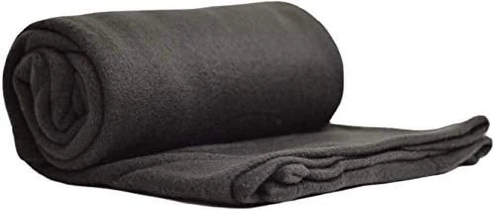 Single Solid Color 60° L x 50° W Fleece Throw Blanket for Fall, Winter, Spring, Summer, Men, Women, Children & Pets in Black