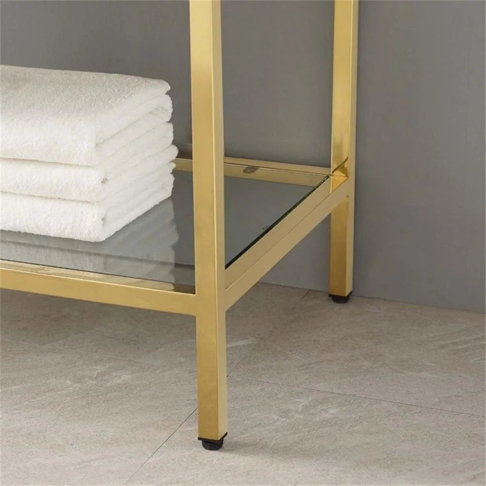 Modway Kingsley 50" Gold Stainless Steel Bathroom Vanity in Gold White