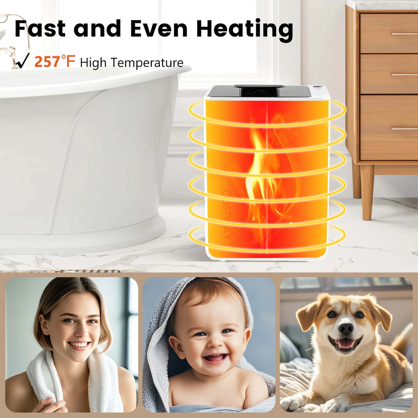 Costway 23L Towel Warmer with Auto Shut Off LED Screen 15-90 Mins Timer Blankets