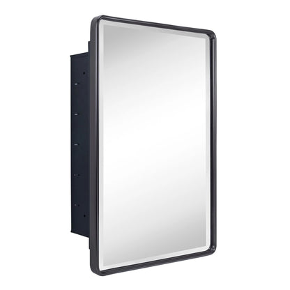 TEHOME Farmhouse Recessed Metal Bathroom Medicine Cabinets with Mirror 24" x 16" - Rubbed Bronze