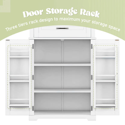 Euroco Bathroom Storage Cabinet with Multi-Functional Storage Space, Drawer with Slide Rails, Adjustable Shelf