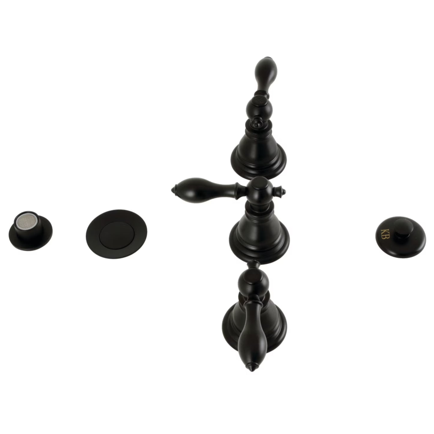 Kingston Brass KB320ACL American Classic Three-Handle Bidet Faucet, Matte Black