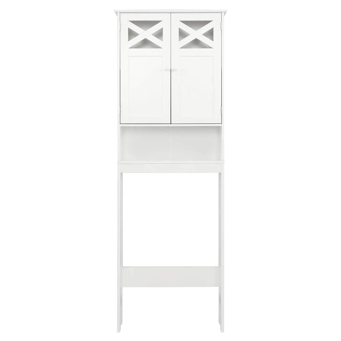 Ktaxon Over the Toilet Storage, Bathroom Storage Cabinet Organizer with Adjustable Shelf Double Doors, White