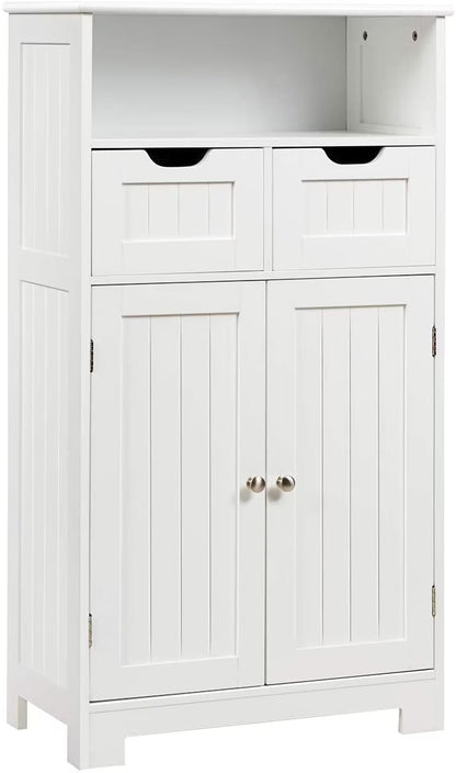 Giantex Multifunctional Floor Cabinet, Freestanding Bathroom Cabinet with Removable Drawers and Adjustable Shelf for Bathroom, Living Room, Bedroom or Entryway, 24 x 12 x 43 inches (Black)