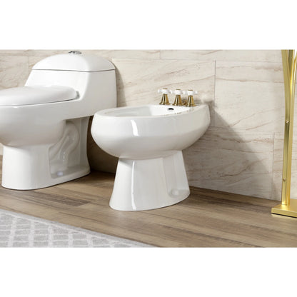 Kingston Brass KB322PX Victorian Three-Handle Bidet Faucet with Brass Pop-Up, Polished Brass