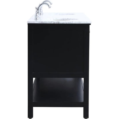 Elegant Kitchen and Bath 72 in. double sink bathroom vanity set in Black
