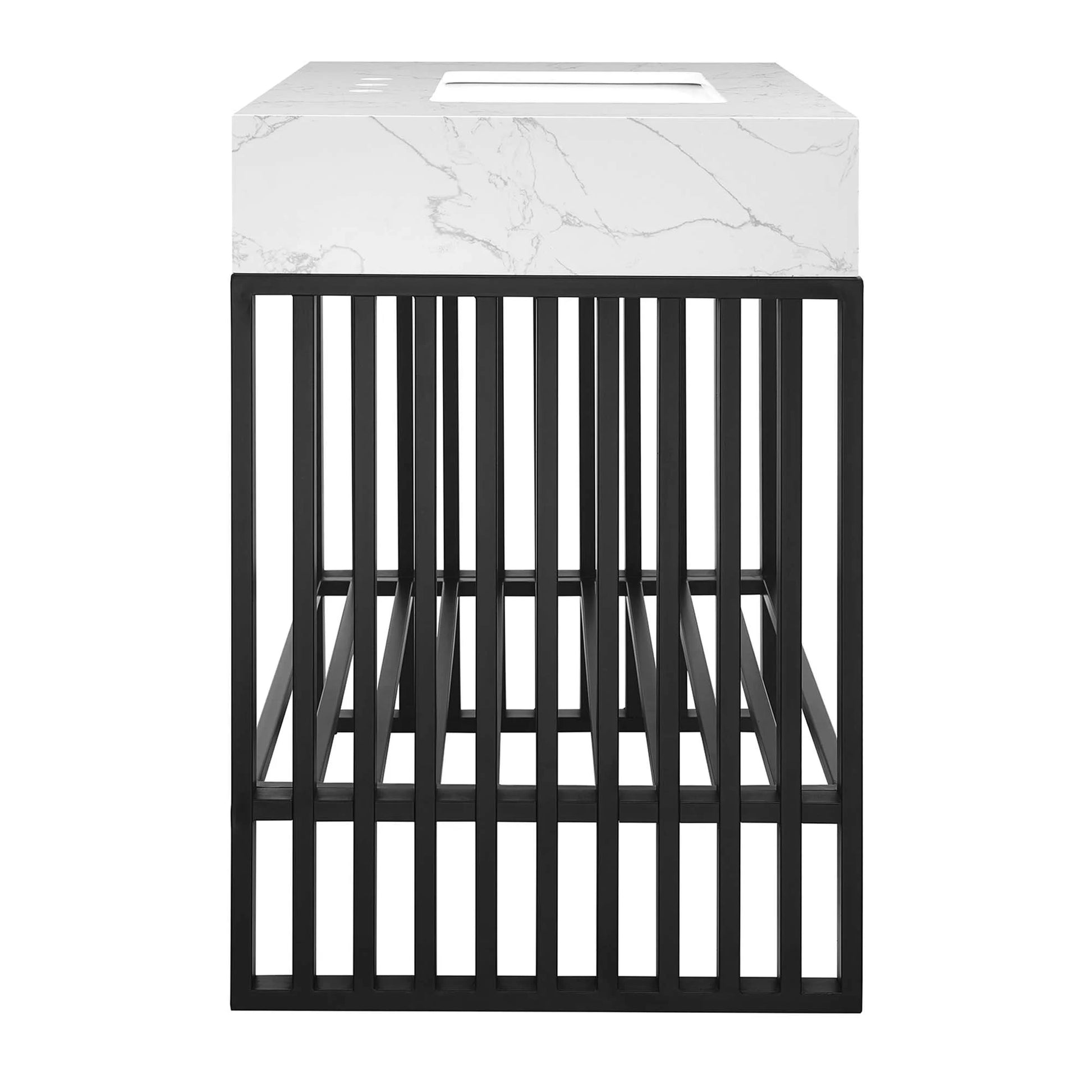 Modway Gridiron 36" Bathroom Vanity in White Black