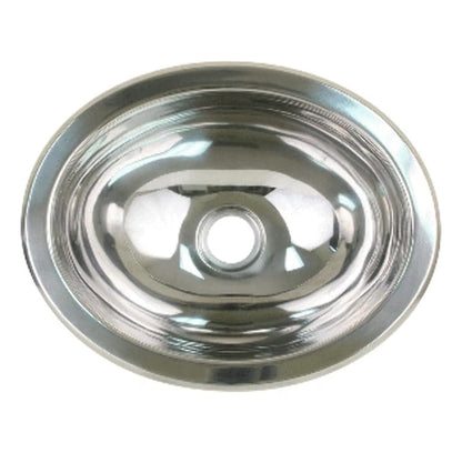 Scandvik Stainless Steel Oval Sink - 13.25 x 10.5 Inch - Polished Finish Kitchen Bathroom Bar Sink Durable Drop-in Undermount Sink