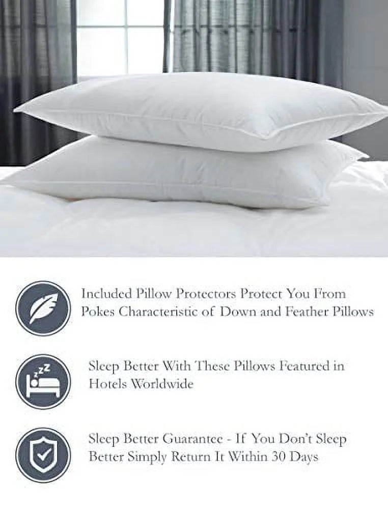 Pacific Coast Touch of Down King Size 2-Pillow Set with 2 King Size Pillowtex Pillow Protectors