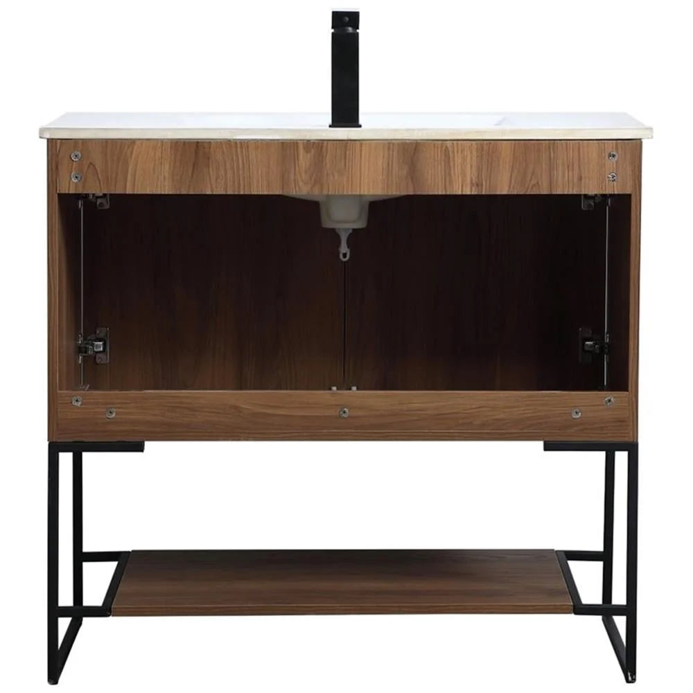 Elegant Kitchen and Bath 36 Inch Single Bathroom Vanity In Walnut Brown