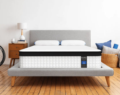 Inofia 10 Inch Hybrid Queen Size Mattress in a Box with Responsive Memory Foam, Multiple Sizes