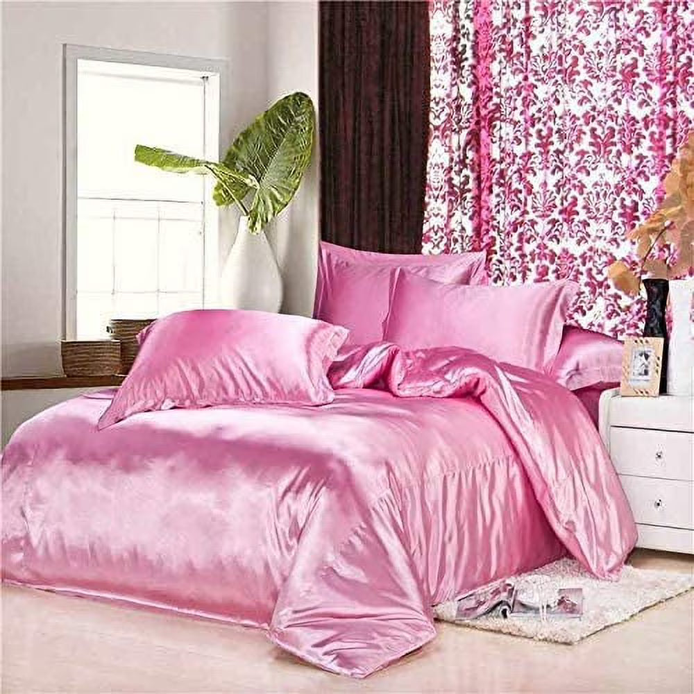 Roch Linen Silk Satin Comforter Full/Queen | Box Stitched | 300 GSM | Down Alternative Comforter | Luxurious Hotel Quality Quilt | Machine Washable | Ultra Soft Fluffy Bedding (Black)