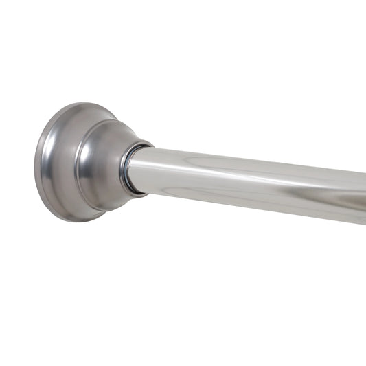 (4 pack) Better Homes & Gardens Wave Finial No Rust 43° F to 72° F Adjustable Tension Shower Curtain Rod, Nickel