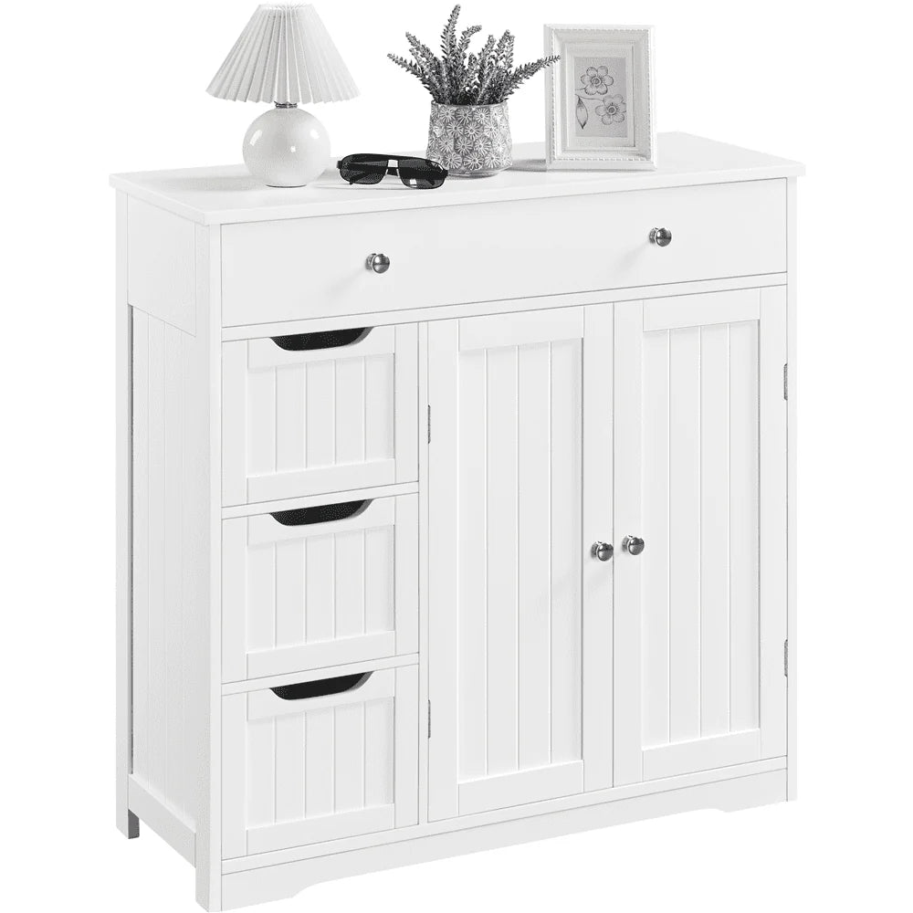 Yaheetech Free-Standing Floor Cabinet with Drawers and Doors for Bathroom,White