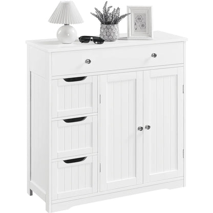 Yaheetech Free-Standing Floor Cabinet with Drawers and Doors for Bathroom,White